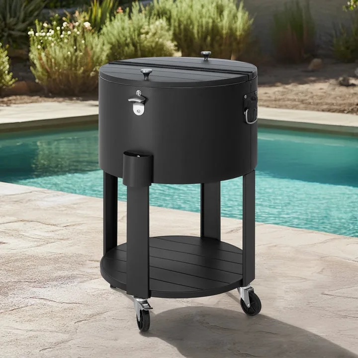 Carrinho Refrigerador TINLEY com Rodas 56 L – Preto