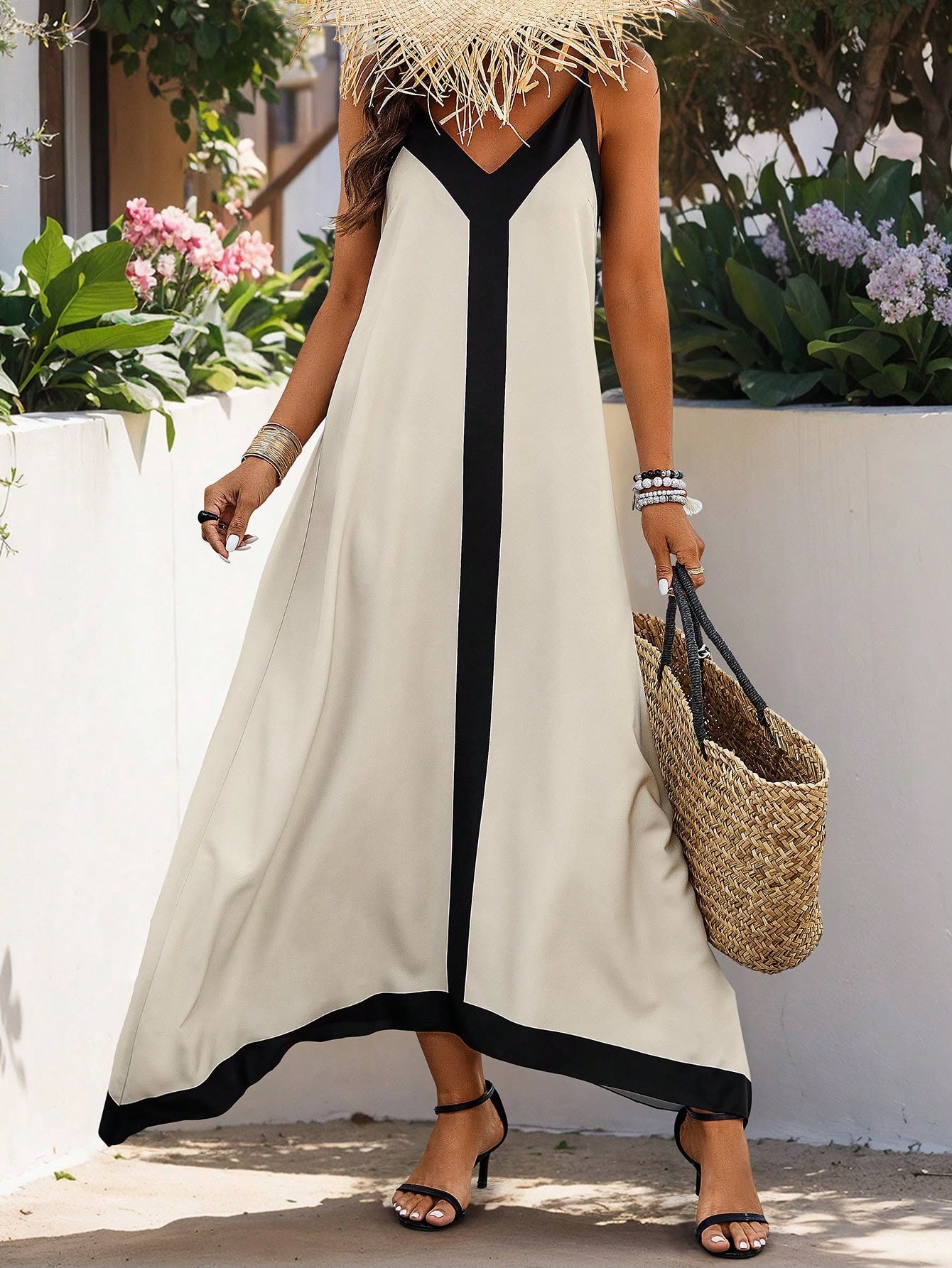 Vestido Longo Bicolor — SHEIN Clasi — foto 2