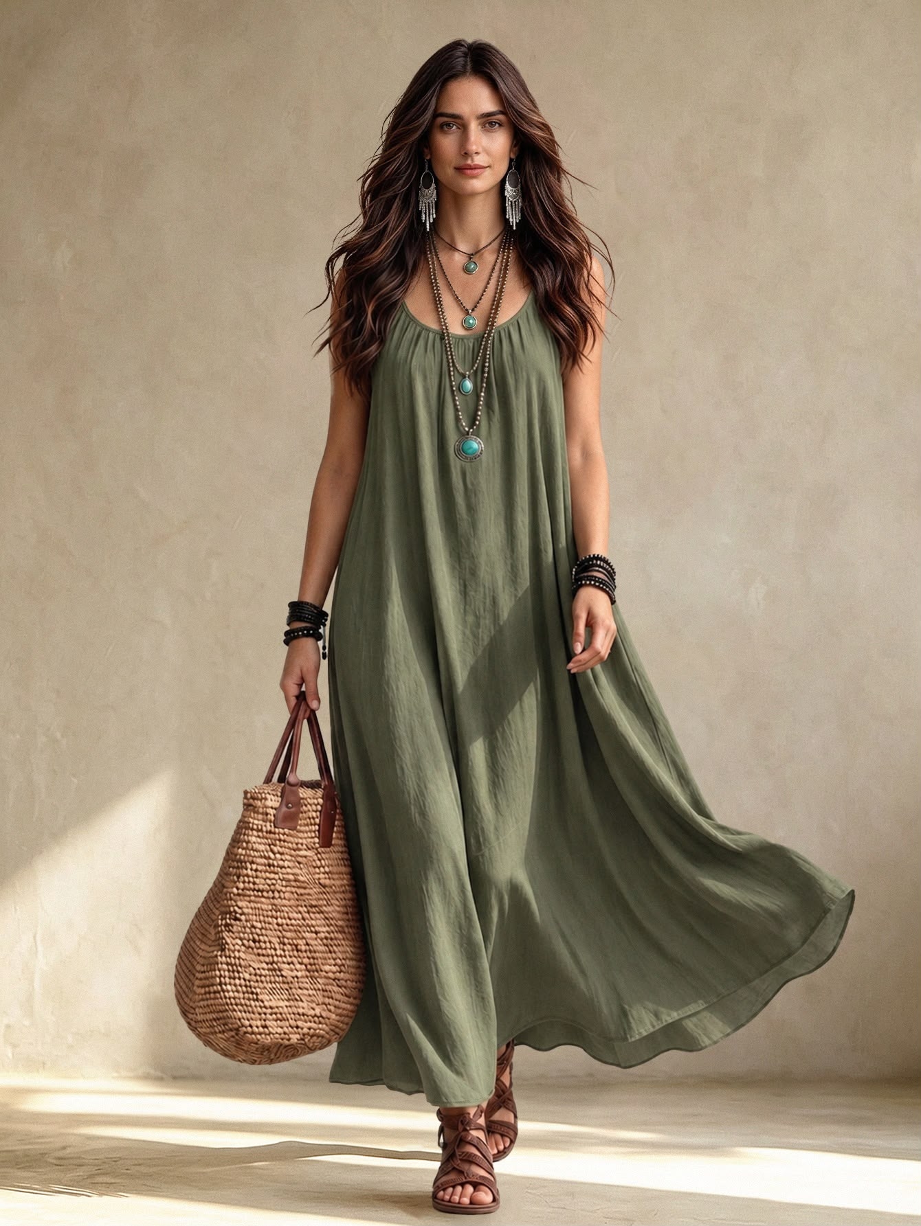 Vestido Longo Casual Verde — C-volie — foto 1