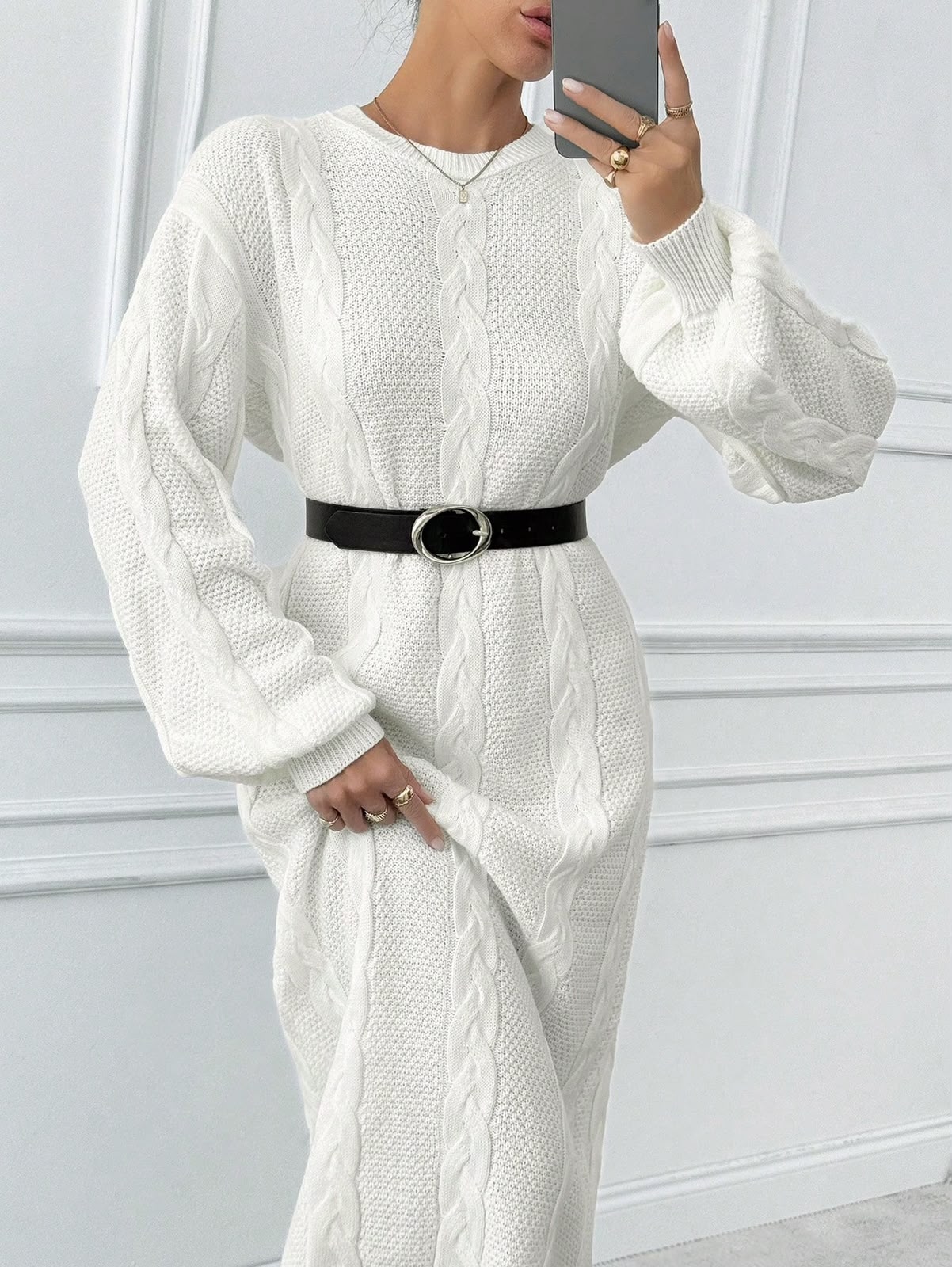 Vestido Longo Branco de Malha — EURMUSE — foto 1