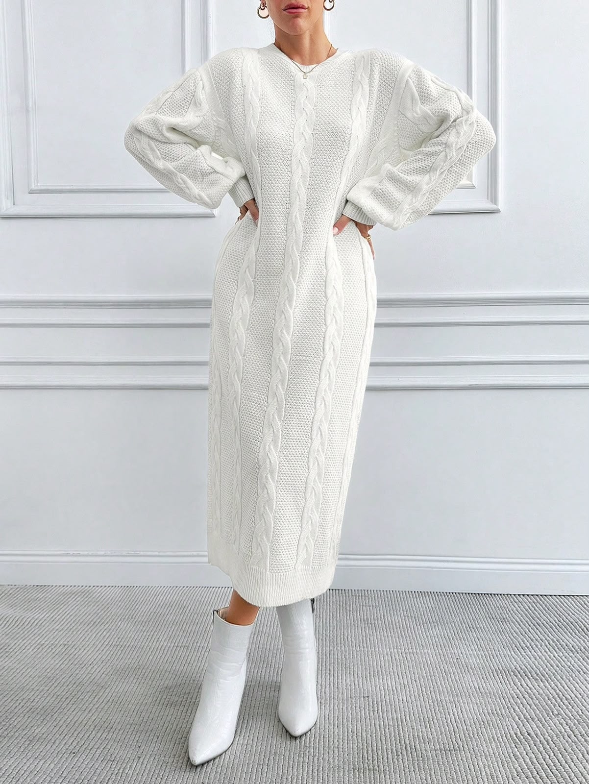 Vestido Longo Branco de Malha — EURMUSE — foto 2