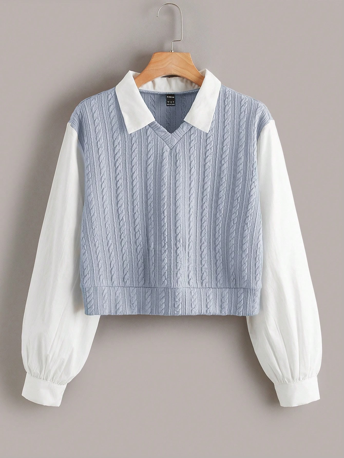 Blusa 2 em 1 de Tricô com Gola — SHEIN EZwear — foto 2