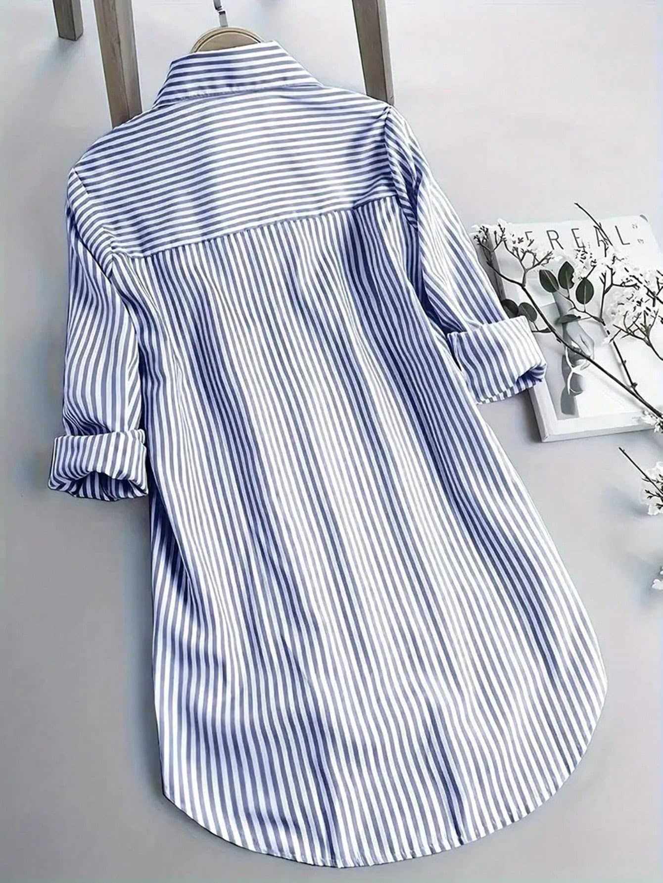 Camisa Listrada Manga Longa — INAWLY — foto 1